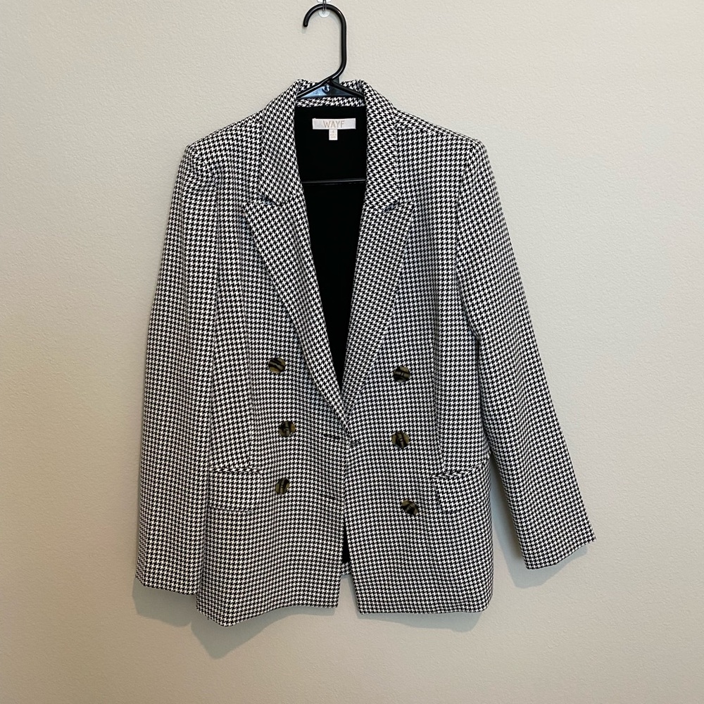Black and white blazer
